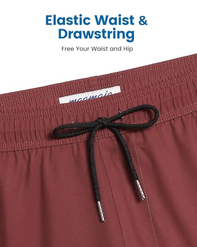 Image of maamgic 5inch Mens Swimming Trunks with Compression Liner 2-in-1 Swim Trunks Stretch Quick Dry Swim Shorts Zipper Pockets