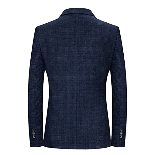 Men Casual Blazers Men's Plaid Suits Coats Single Breasted Business Plaid Blazers Coat Male4