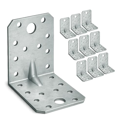OMIDEAS 10 x Equerre d'assemblage renforcée (70 x 70 x 55 x 1.5) Equerre de Fixation Angle Droit...