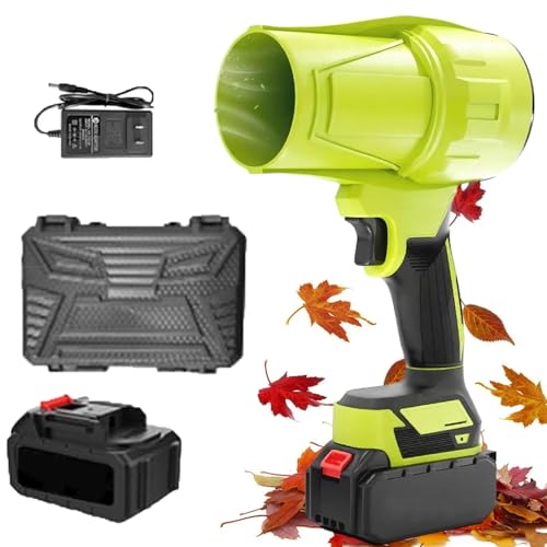Seese Pro Blower, Seese Cordless Leaf Blower, Cordless Leaf Blower Handheld, Mini Turbo Jet Blowers, Super Power Air Duster for Yard/Patio/Car/Lawn Cleaning (Green/One Battery)