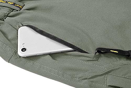 Tbmpoy Men's Outdoor Lightweight Windproof Belted Quick-Dry Hiking Pants(03Thin Sage Green,Us L) #TOP3