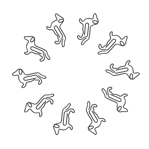 GLIDESMOOTH ペーパークリップ メモクリップ 可愛い ブックマーク 書類整理/招待状/付箋/手紙/メモ帳用 文房具 オフィス 装飾 色が豊富 スタイルが多様 オフィス用品 10個セット 犬 黒色 動物シリーズ