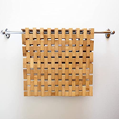Alfombrilla de baño de bambú con base de madera premium para spa 7