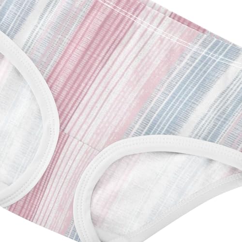 Girls' Panties Organic Underwear for Young Girls Pink Blue Striped Fabric4
