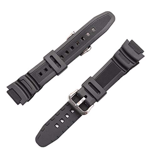 Olibopo Waterproof Natural Resin Replacement Watch Band For Casio Aq- S800W Sgw-300H Mrw-200H Ae-1200 W-800H W-735H (Black) #TOP4
