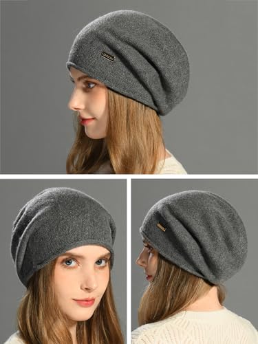 jaxmonoy Slouchy Knit Beanie Hat for Women Winter Soft Warm Ladies Laightweight Slouch Knitted Skull Beanies Cap