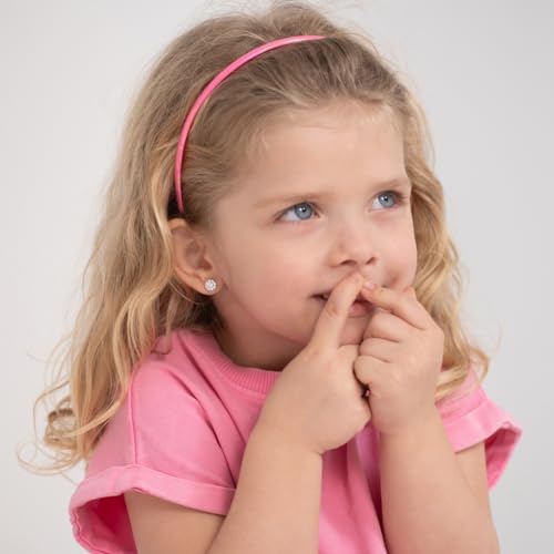 925 Sterling Silver 7mm Cubic Zirconia Flower Screw Back Earrings For Toddlers and Little Girls - Floral Girls Earrings For Formal Occasions - Bright CZ Jewelry for Little Girls2