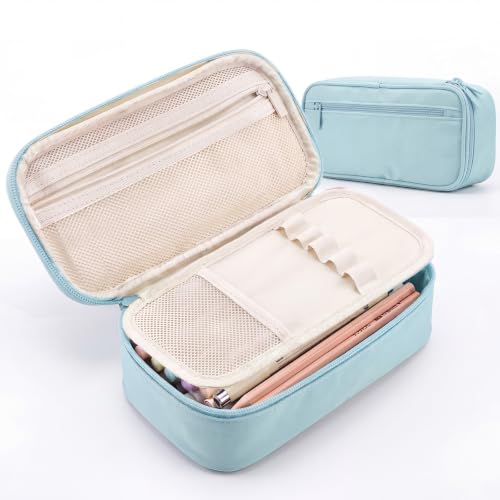Image of WEMATE Pencil Case, Large Storage Organizer, Makeup Bag, Teacher Must - have, Big Pencil Pouch, Marker Case for College