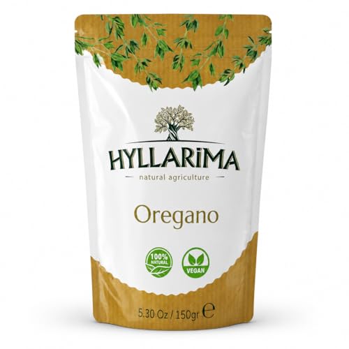 Hyllarima Oregano Leaves 5.3 oz (150g), Dried Mediterranean Oregano, Herb Seasoning for Pizza, Pasta, Marinades, Salads &amp; Cooking