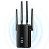 Amplificador de señal con extensor WiFi, banda dual de 5.8 GHz y 2.4 GHz, amplificador WiFi cubre hasta 10000 pies cuadrados, repetidor WiFi de 1.2 Gbps con puerto Ethernet, configuración de un solo