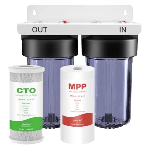 SimPure Whole House Water Filter System, 2 Stages Clear Home
