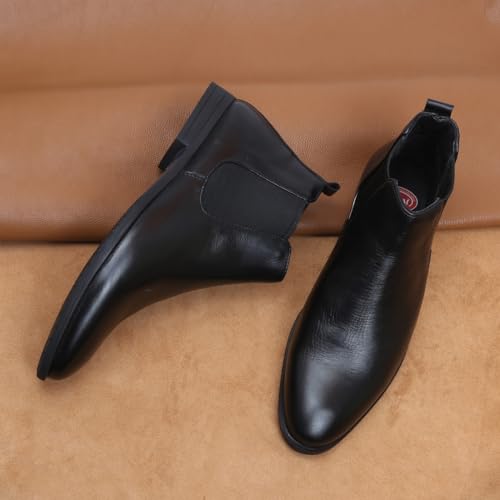 Image of Zoom Shoes ZA4369 Men's Genuine Leather Chelsea Boots | Stylish Slip-On Design with Cushioned Insole | Durable, Comfortable & Trendy for Daily Casual or Semi-Formal Wear