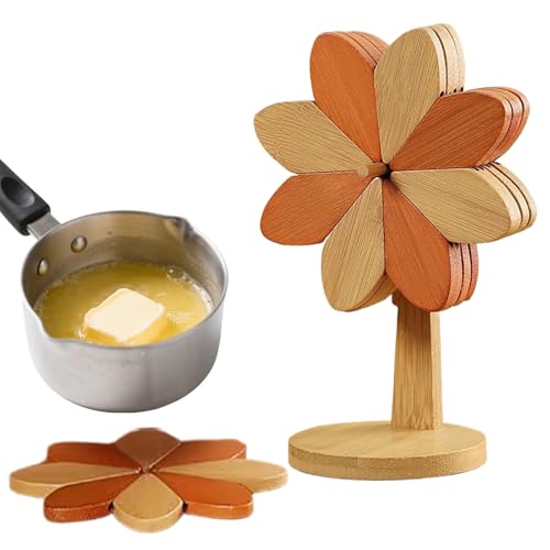 Tapis chauffants en bois de cuisine protégeant table et casseroles - 2