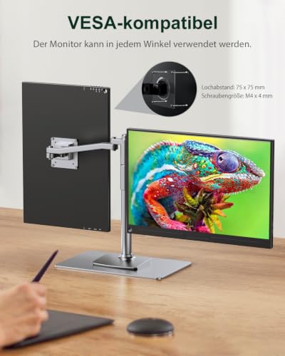 UPERFECT QLED Portable Monitor 2.5K 16 Zoll, 2560x1600 2000:1 500 Nits – Ansicht 5
