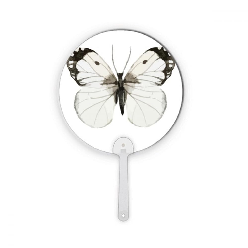 Éventail rond en plastique blanc noir motif aile suspension murale décoration