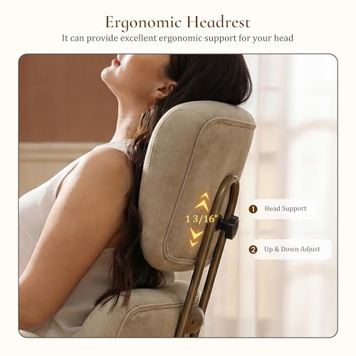Image of EUREKA ERGONOMIC Home Office Desk Chairs, Ergonomic Computer Chair with High Back, Executive Office Chair with Lumbar Support, Spring Cushion Seat, Mid-Century Modern, Off-White