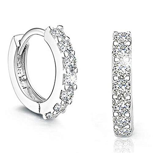 YCX Silber Ring Ohrringe Retro Mode Silber Schmuck Temperament Persönlichkeit Kreative Silber Super Flash Einreihige Diamant Ohrringe Weibliche Ohrringe Ohrschnalle Cover