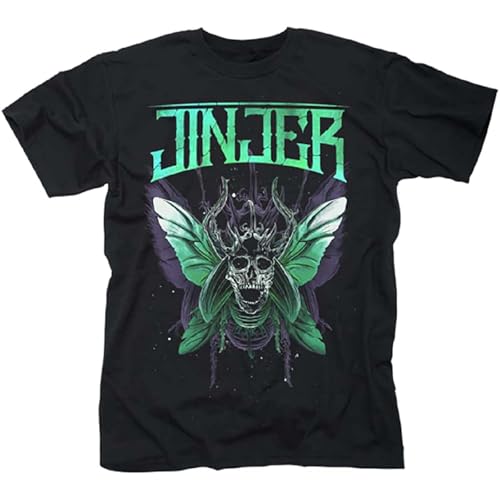 Laolaifu Men's Jinjer-Butterfly Skull - Camiseta de hombre, color negro, Negro , S
