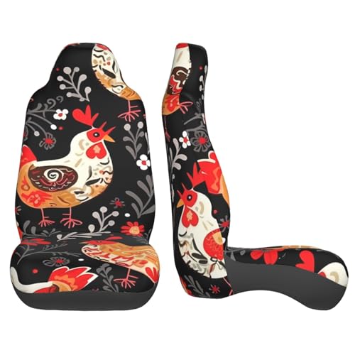 Protection de siège automobile de luxe avec motif coq et poules - 4