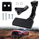 Rear Bed Step Compatible with Ram 1500, Ram 2500/3500 (Excludes Dual Exhaust & EcoDiesel Models) 2009-2018 Folding Truck Step Retractable Bumper Tailgate Step Replace# 75306-01A