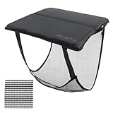 厚みアップ 折りたたみクッション キャンプ アウトドア スタジアムクッション スポーツ観戦 野球観戦 マット ピクニック 釣り 携帯 軽量 スタジアム 椅子 折りたたみ椅子 あしもとネット付きシート (1)