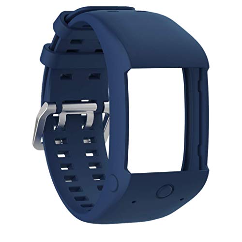 Huwokxix Correa Compatible con Polar M600,Ajustable Silicona Deportiva Band Repuesto Pulsera para Polar M600 (Azul oscuro)