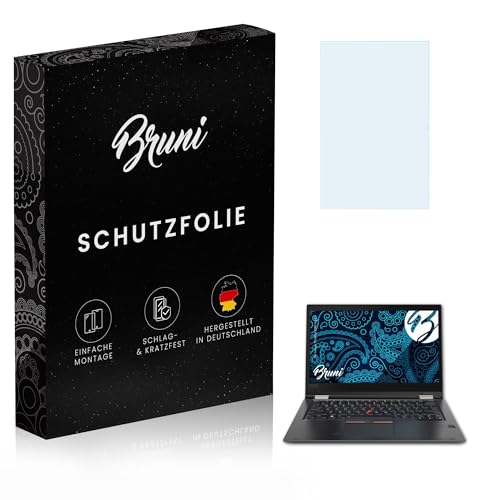 Bruni Schutzfolie kompatibel mit Lenovo ThinkPad X380 Yoga Folie, glasklare Bildschirmschutzfolie (2X)
