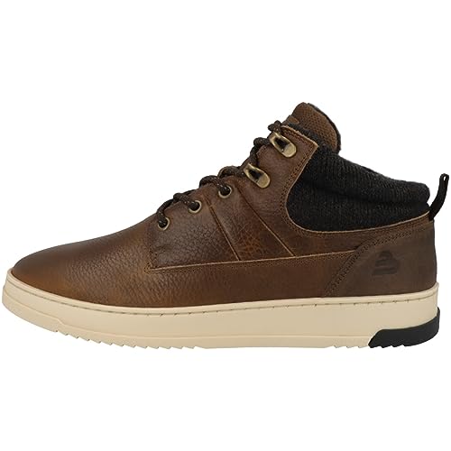 BULLBOXER Men's Mid Sneaker, Brown Tan Cognac, 9 AU