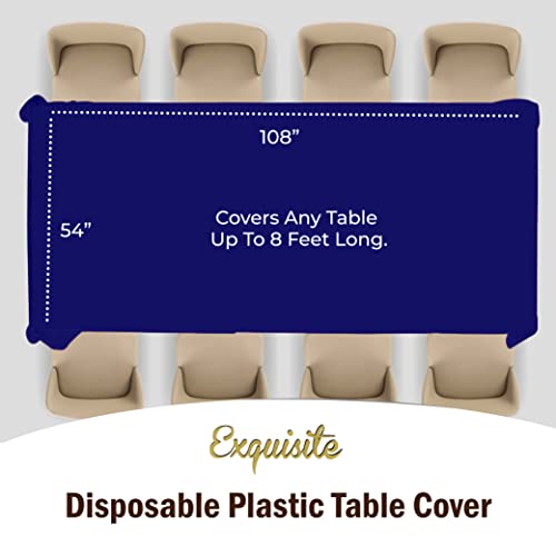 Exquisite-6-Pack-Premium-Plastic-Tablecloth-54in-x-108in-Rectangle-Plastic-Table-Cover-Navy
