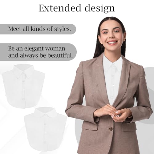 2 Pieces Fake Collar for Women Shirts, Detachable Collar Half False Blouse Dickey for Women Girls Outfits Accessory3