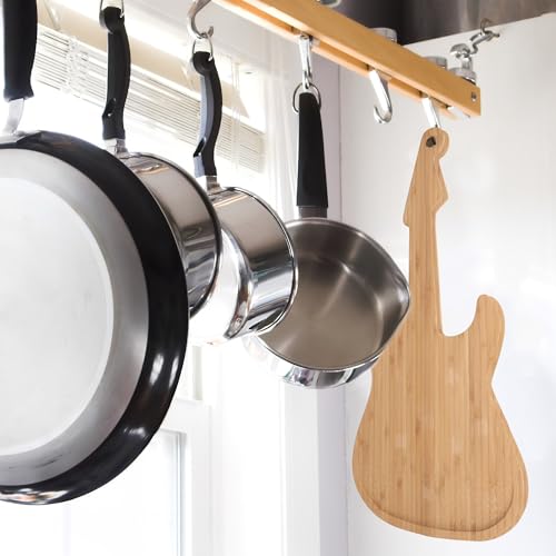 Tabla de cortar con forma de guitarra de bambú Kikkerland miniatura 5