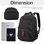 Boavan Laptop Backpack for men, 15.6 inch Laptop Bag with USB Port, Waterproof Travel Work Backpack Purse, Anti-Theft Teacher Nurse Doctor Casual Bookbags Office Business backpack，Black - Image 2