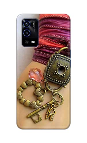 Image of Girl Hand with Keychain Hard Back Case Cover for Oppo A55 Back Cover -(J5) VNS2228
