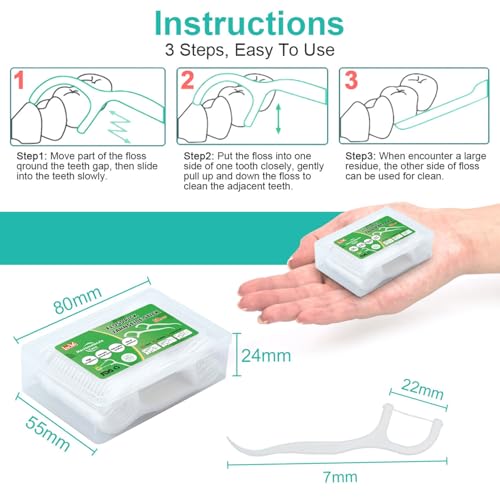 Zahnseide Dental Floss 200 Stück Zahnseide Stick mit Zahnstocher Halter, Zahn Draht Zahnpflege Interdental Flossers mit Y-Form Design, Disposable Zahnseidensticks Zahnreiniger Sticks