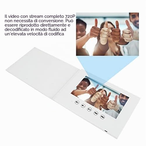 Biglietto D'auguri Video, Brochure Video Elettronica con Schermo LCD per di Compleanno Festa del papà Natale della Mamma Anniversario Batteria Agli Ioni di Litio da 4,3 (7