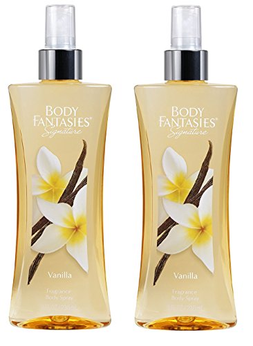 Body Fantasies Signature Vanilla Fragrance Body Spray for Women, 8 Ounce. Pack of 2