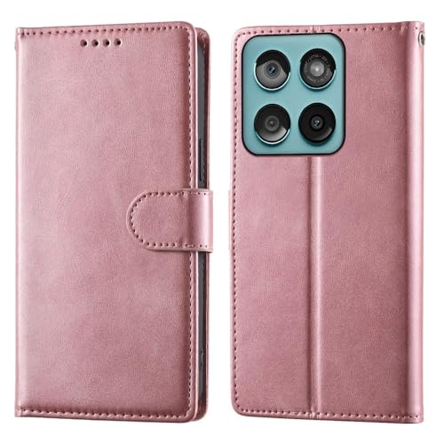Coque Moto G Stylus 2024 5G rose style portefeuille pour le quotidien