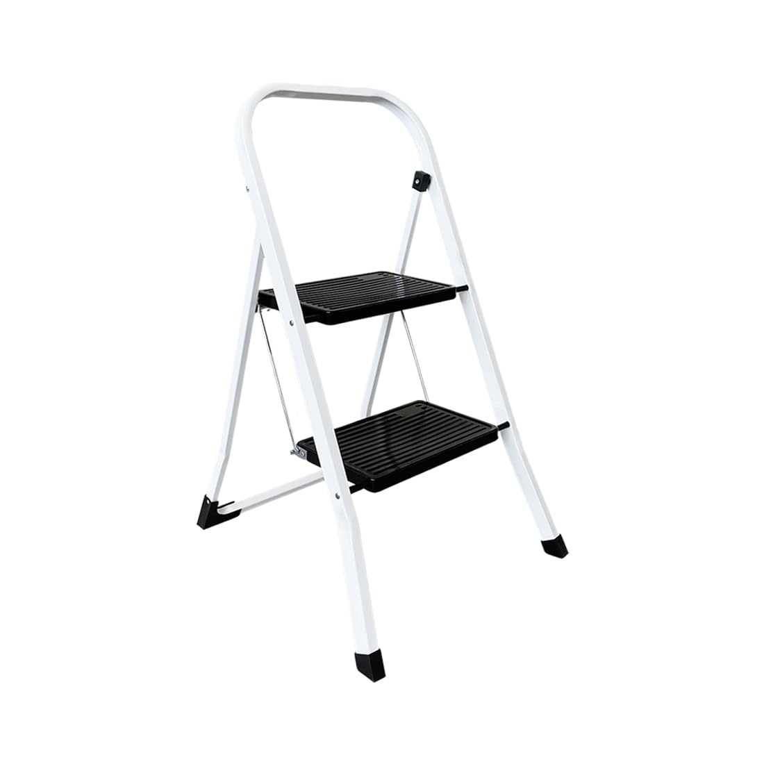 Acomoda Textil - Escalera de Metal Multiusos Antideslizante, Plegable y Resistente Escalera Profesional Ligera de Fácil Transporte para Hogar, Almacén, Garaje y Limpieza. (2 Peldaños, 80x40x52 cm)