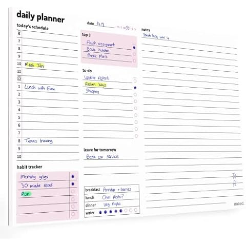 A4 Daily Planner Pad with Habit Tracker Cover