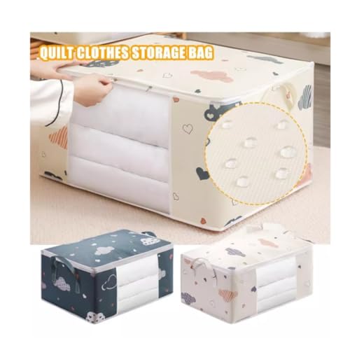 KIT 2 Sacola organizadora de guarda-roupa para roupa de cama, edredom e roupas, grande, anti-mofo, c