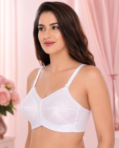 Image of SONA Women's Cotton Full Coverage Wire Free Non Padded Cotton Straps Bra