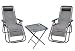 Produktbild LINDER EXCLUSIV LEX 3-TLG. Relax-Set Campingmöbel-Set: 1 Faltbarer Tisch + 2 Klappstühle - Bequeme Gartenmöbel by