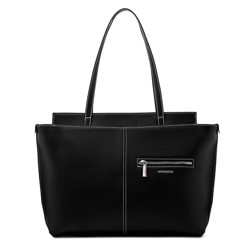 Image of Miraggio Linda 16 Inch Laptop Tote Bag For Women Office Use | Office Tote Bag With Zipper Closure | Stylish Totes