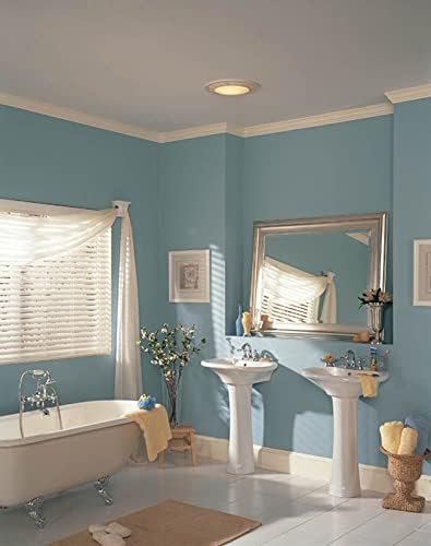 White Metal Bathroom Ventilation Fan with Light and Nightlight