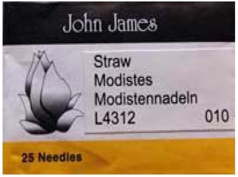 English Paper Piecing John James Milliners/Straw Hand Needles ? Size 010-25/Pkg ?