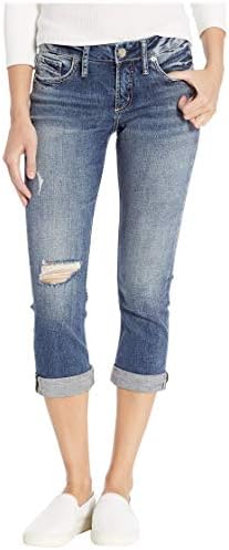 Silver Jeans Co. Women's Elyse Curvy Fit Mid Rise Capri Jean