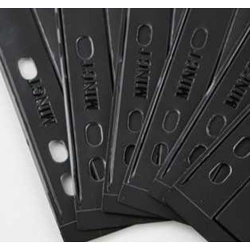 PCCB MINGT 10 Stück Standard 9-Loch Transparente Einseitige Album-Innenseiten Briefmarken- und Banknotensammlungs-Album-Einlagen für Münzsammeln und Zubehör (5 Taschen)