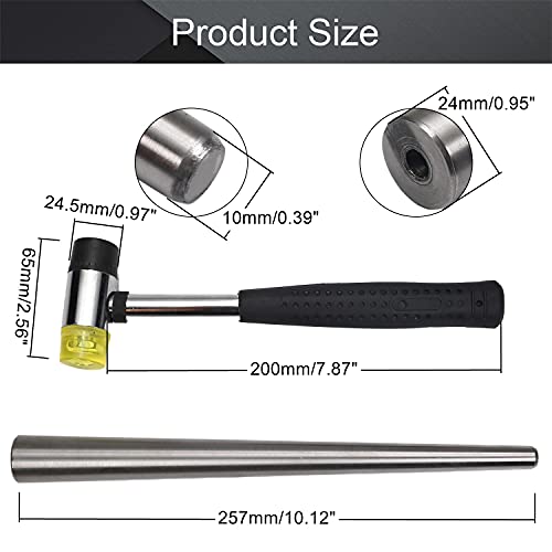 Utoolmart Ring Sizer Mandrel Kit Ring Enlarger Stick Finger Measuring Gauge With Double Face Rubber Hammer Jewelers Making Repairing Tool 1 Set #TOP1
