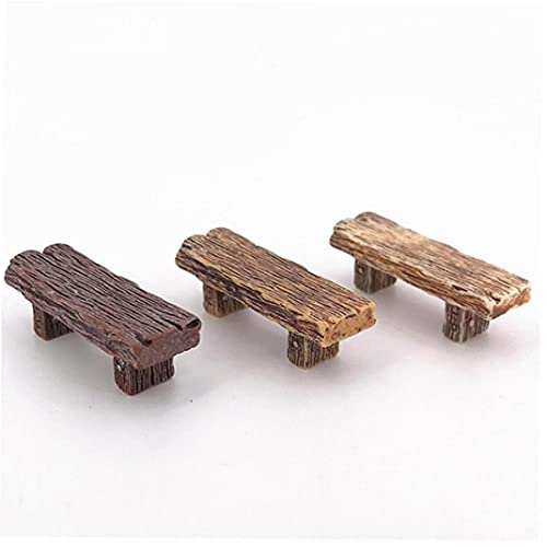 TOSSPER 3pcs Bancs Miniature Fairy Garden Bonsai Ornements Dollhouse Decoration Couleur Aléatoire