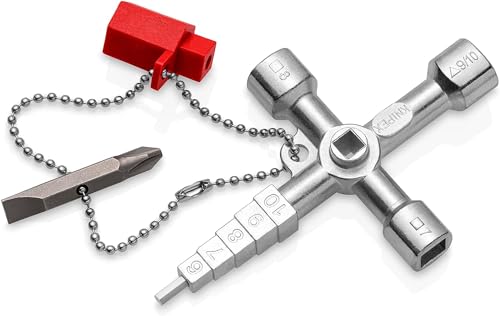 Knipex TwinKey® Schakelkastsleutel – Universele Sleutel voor Schakelkasten en Afsluitsystemen – 92 mm